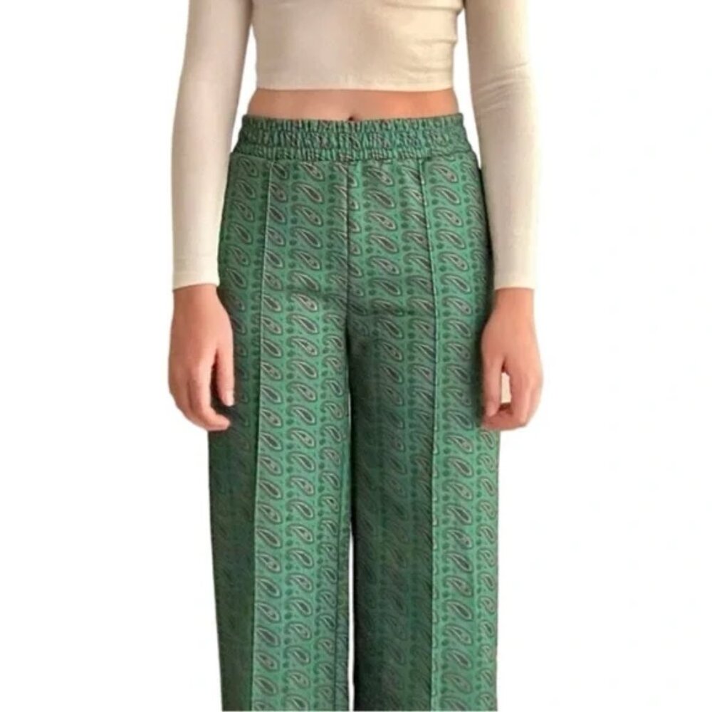 Urban outfitters wide leg patterned track pants size M